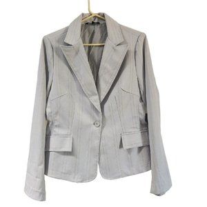 Zinc One Button Notched Lapel Women's Gray Blazer Sz XL